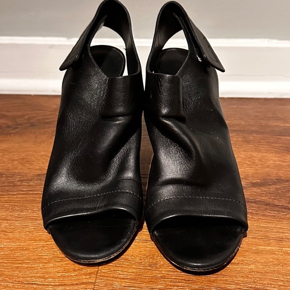 Vince Sz 7.5 M EUR 38 AGATHA Black Leather Slingback Open Toe Sandals - Picture 2 of 8